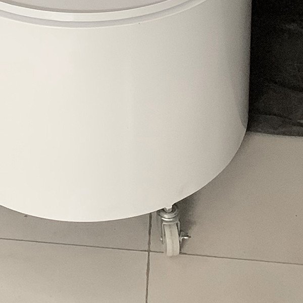 Width 600mm Height 1810mm Rotating Display Rack , Round Metal Display Stand White