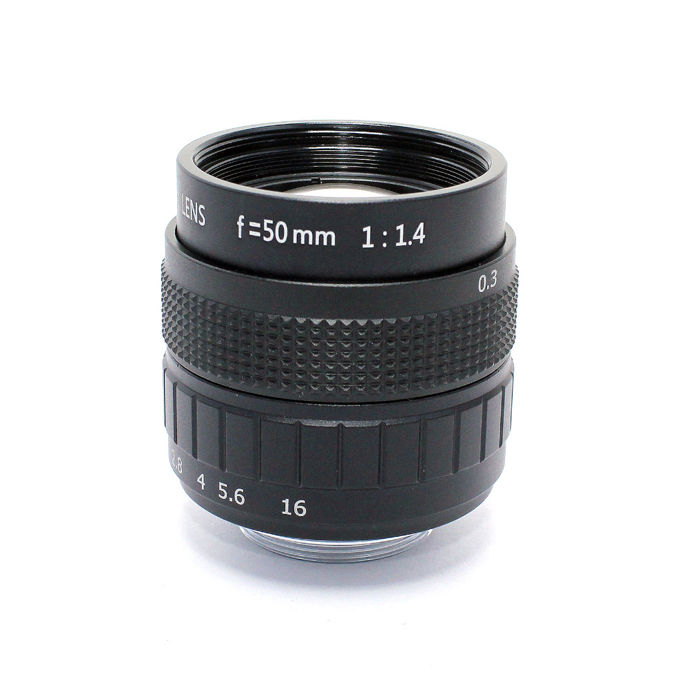 50mm lens C mount f/1.4 CCTV Lens C Mount 2/3 CCTV Lens features alloy casing with Quality Camera lens