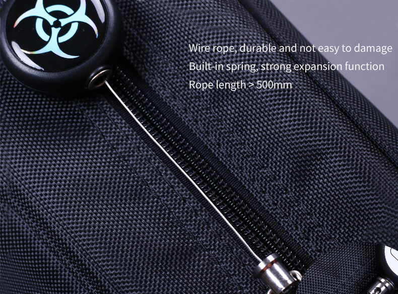 Deyi Badge Reel Heavy Duty Retractable Keychain With All Metal Carabiner Key Ring Fishing Cycling Hiking