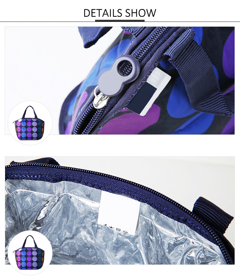 Aluminum Foil Lining Women Picnic Cooler Neoprene Lunch Bag