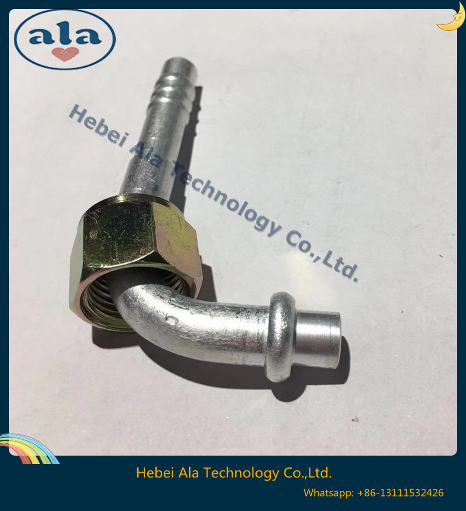Female O-Ring fittings Aluminium joint with iron cap Connectors auto air conditioning hose ends ACO-ring female fittings