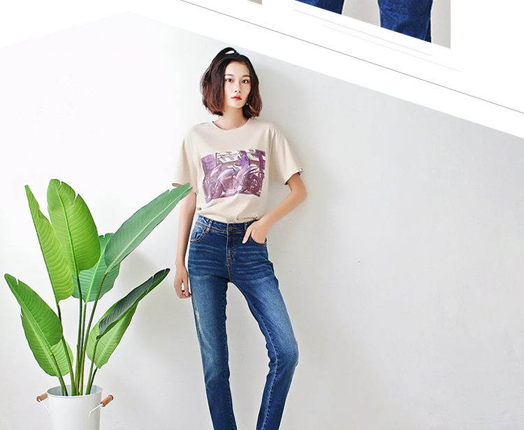 Casual Dark Blue Skinny Girl Jeans , Tight Skinny Jeans For Womens Long Pattern