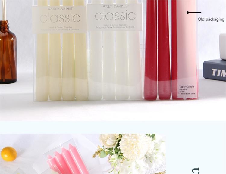 European Colored Long-Rod Candle Holiday Decoration Power Failure Emergency Classic Long Lasting Burning Thin Taper