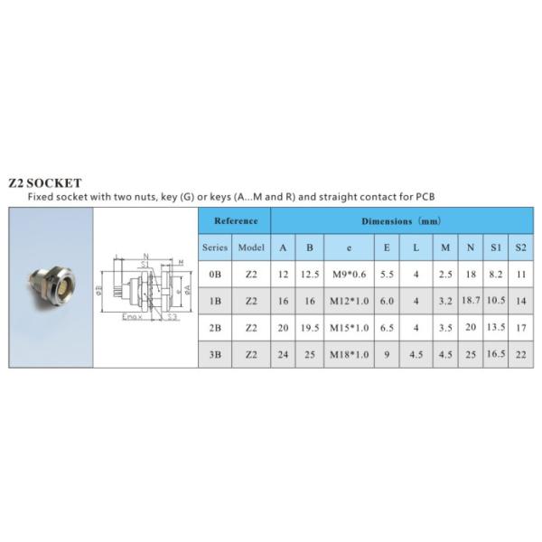 ECG 2 Pin Round Connector Female Straight Contacts With Two Nuts For PCB Board Connectors
