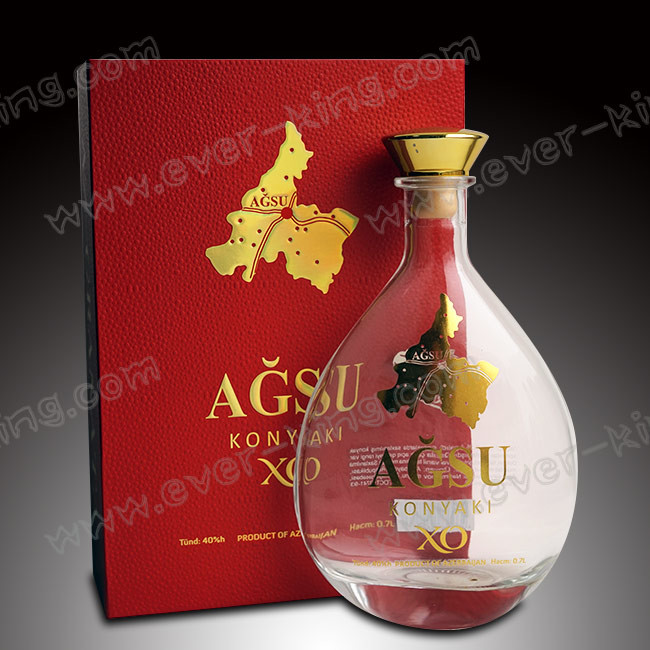OEM 750ML Crystal White Flint Cognac Glass Bottle