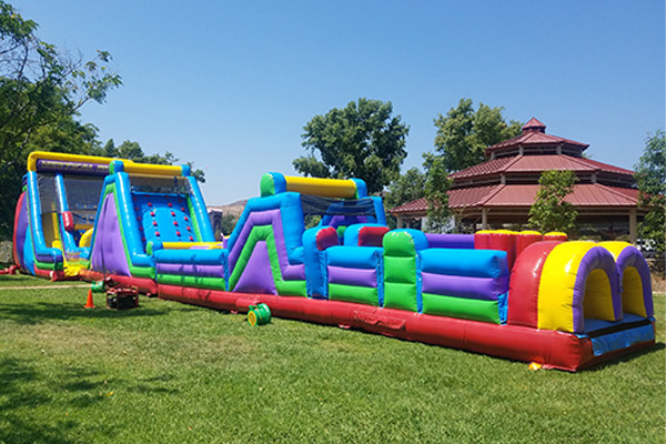 Large 40 Ft Outdoor Inflatable Obstacle Courses 5k Adults Kids Obstacle Course For Rent