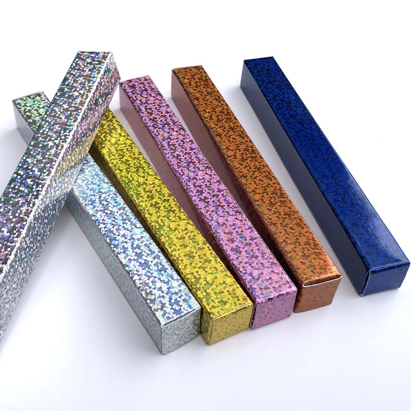 Gold Card Small Cosmetic Packaging Box Customize Size Logo DIY Eyeliner Paper Box