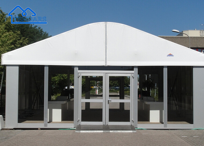 Custom Aluminum Frame Arch Roof Big Tent White Arcum Marquee For Sale With Glass Door