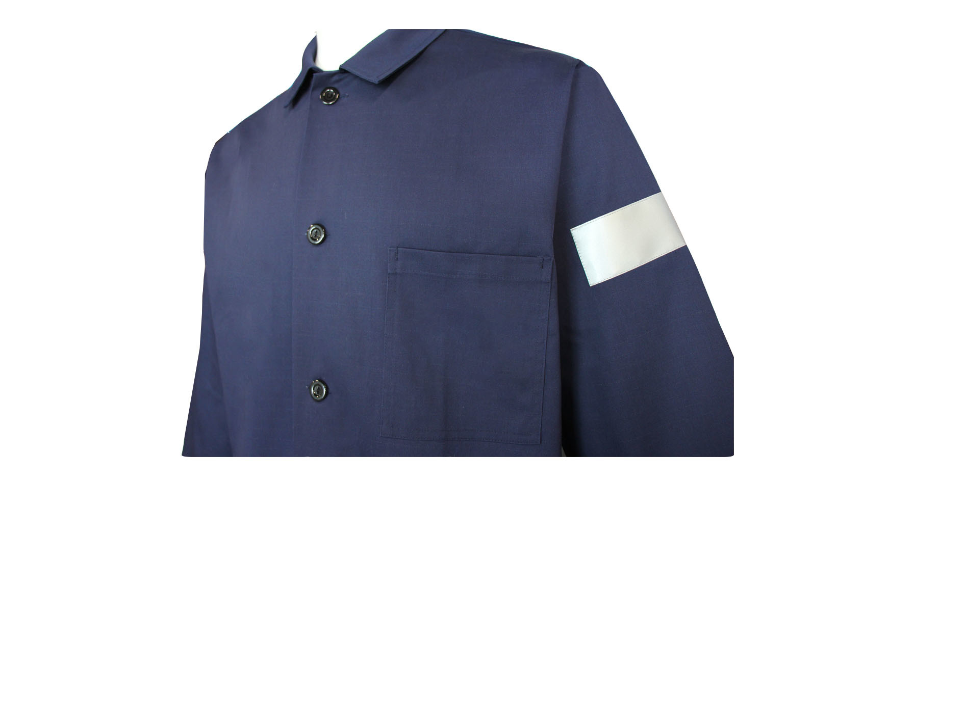 240GSM Reflective Work Jacket CVC 60% Cotton 40% Polyester Two Contrast Pockets