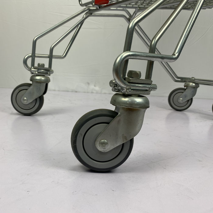 Regular Russian Style Supermarket Grocery Shopping Cart 125L With PU Wheels