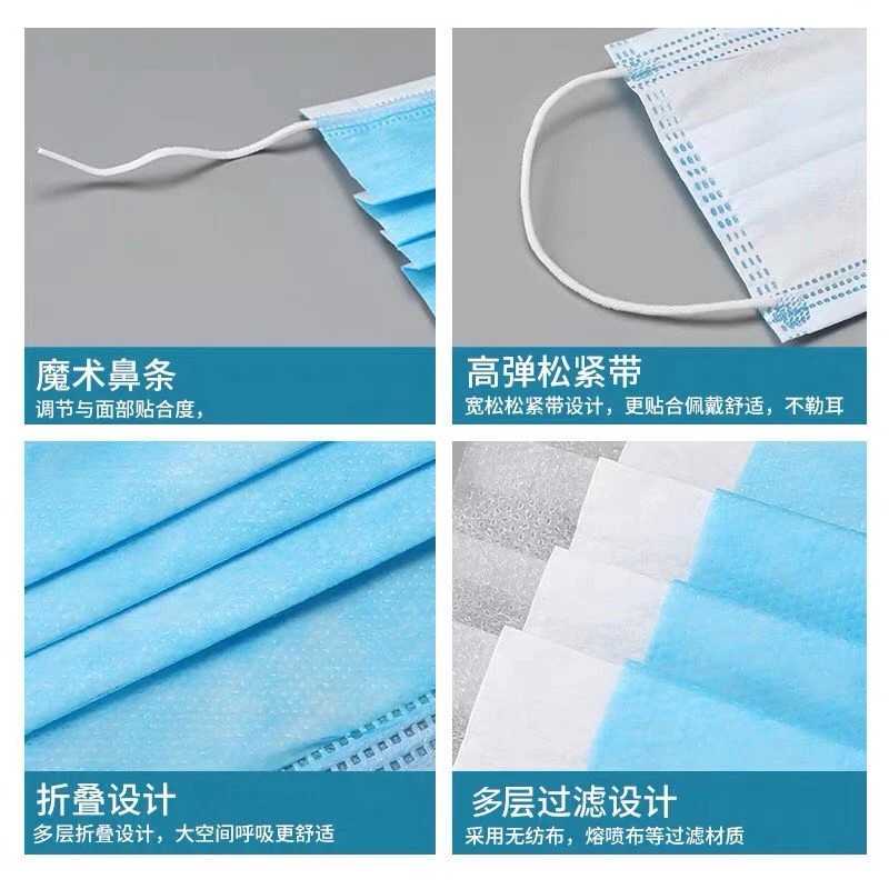 Skin Friendly Sterile Disposable Face Mask 3 Ply Earloop Procedure Masks