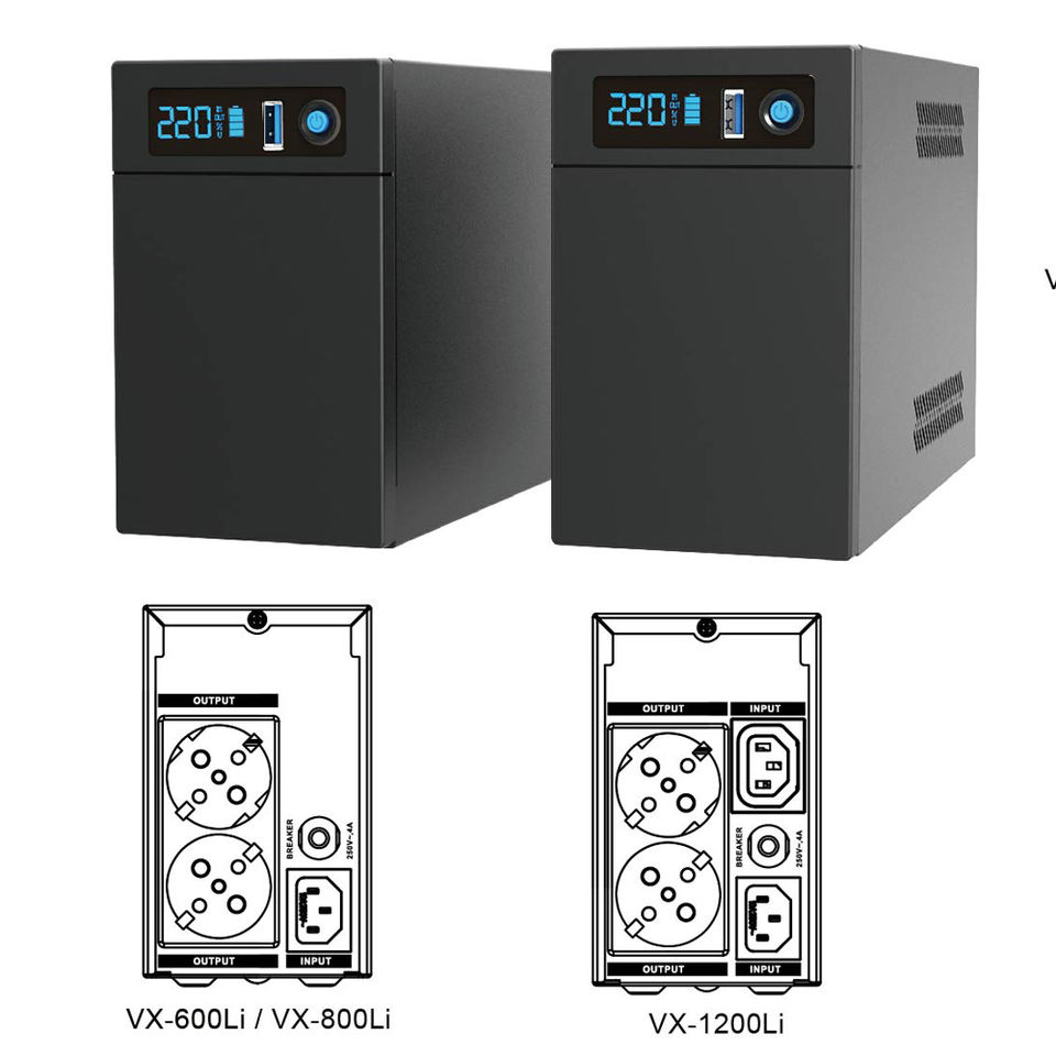 Transfer Time of 10ms Max Lifepo4 Lithium Battery 600W 800W 1200W Portable UPS for Home and Office
