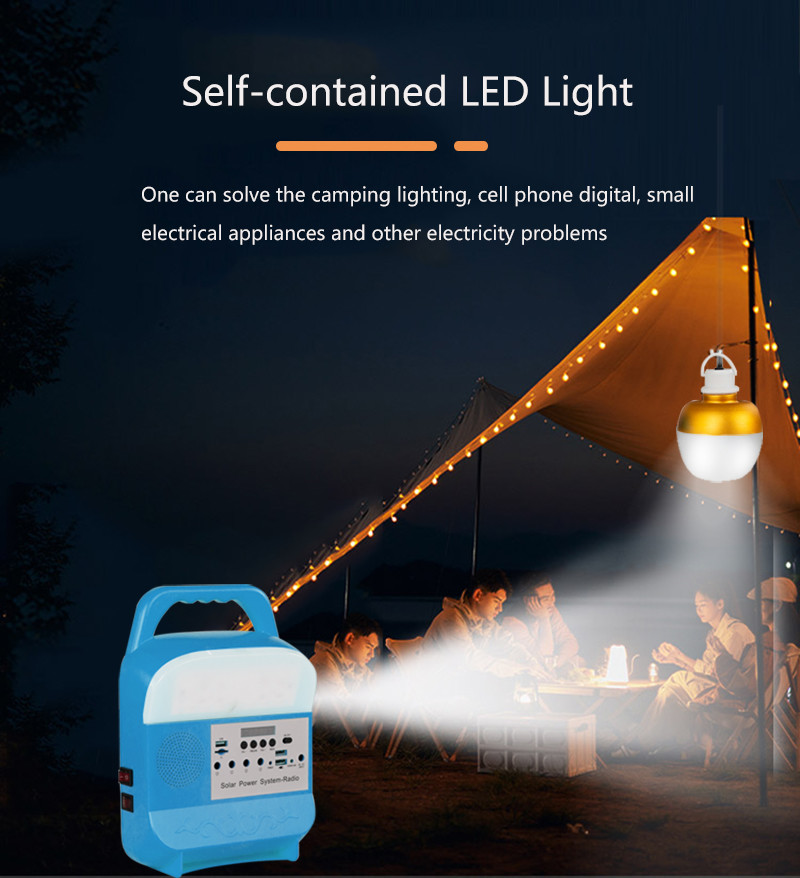6PCS Multifunctional Emergency Solar Home Lighting System Panel Mini Kit