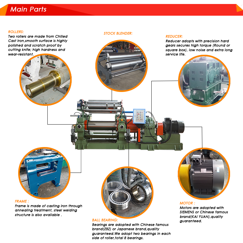 Tire Chip Machine Open Mixing Mill For Rubber Crusher Rubber Granule Crusher Machine