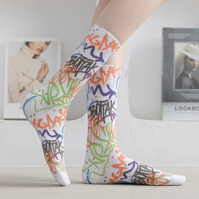 Digital Sublimation Printed Socks Sweat Absorbent Half Terry Blank Sublimation Socks