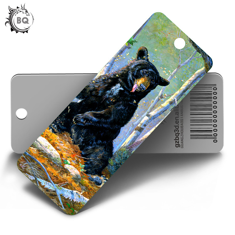 CMYK Color Custom Bookmark With Tassel And Animal Picture 5.8X15.5CM