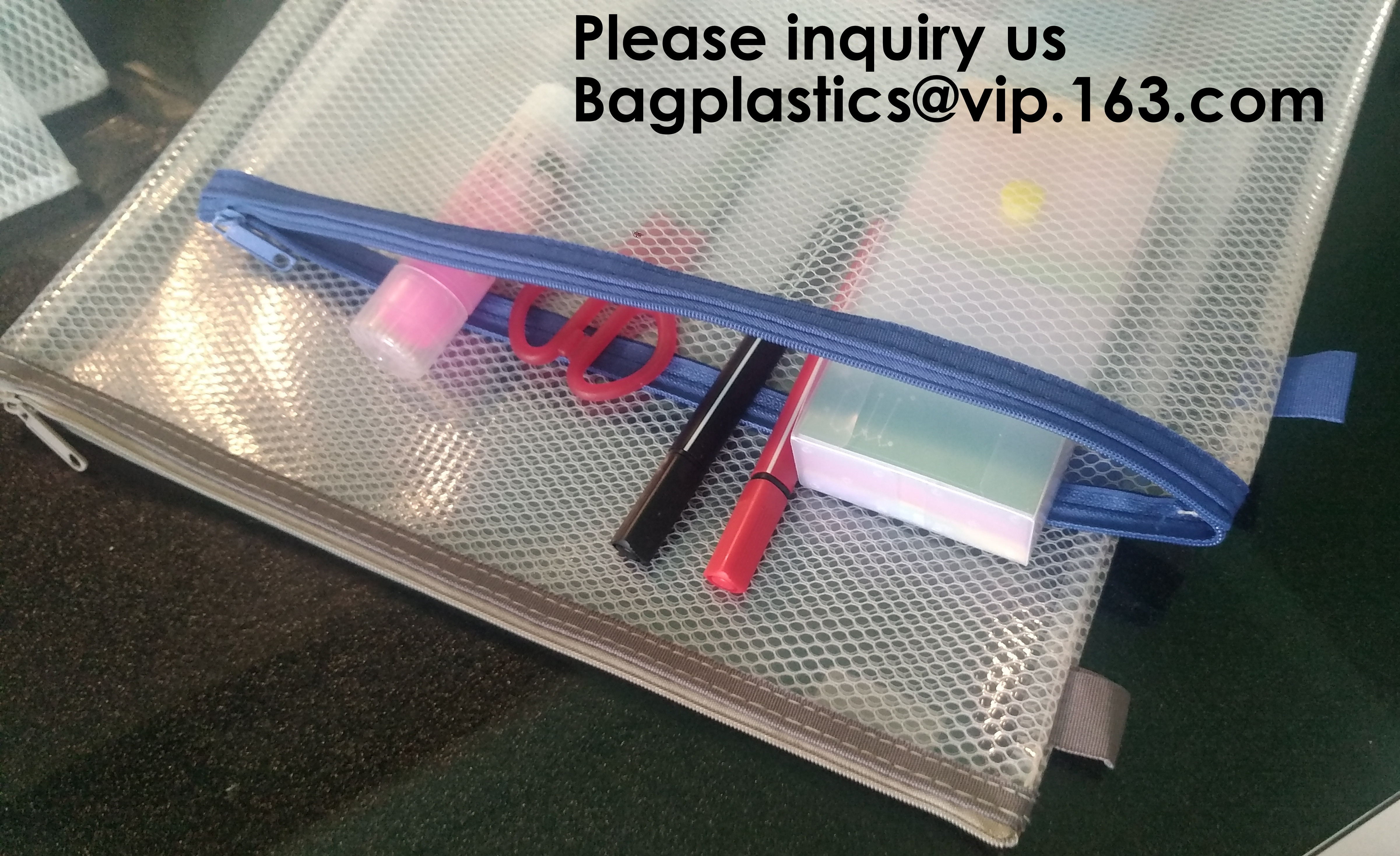 Resealable Clear Reclosable Stand Up Pouches Plastic Seal Zip Lock Bags Poly Bag,gridding document zip bag with metal ho
