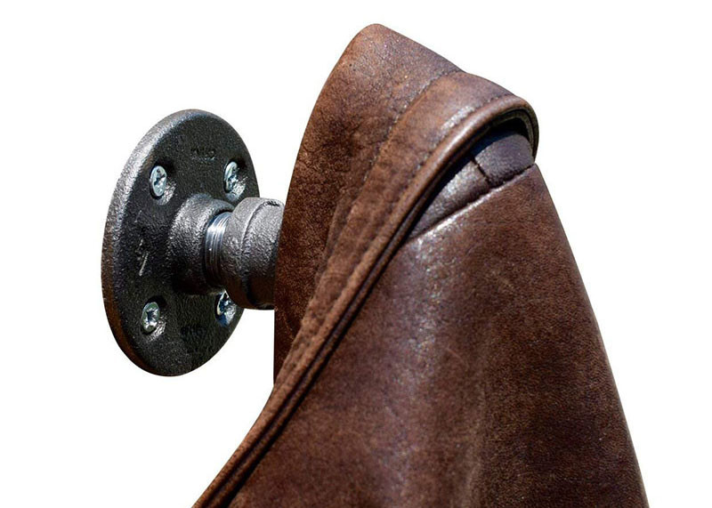Heavy Duty Industrial Malleable Iron Pipe Black Pipe Coat Rack Single Coat Hook