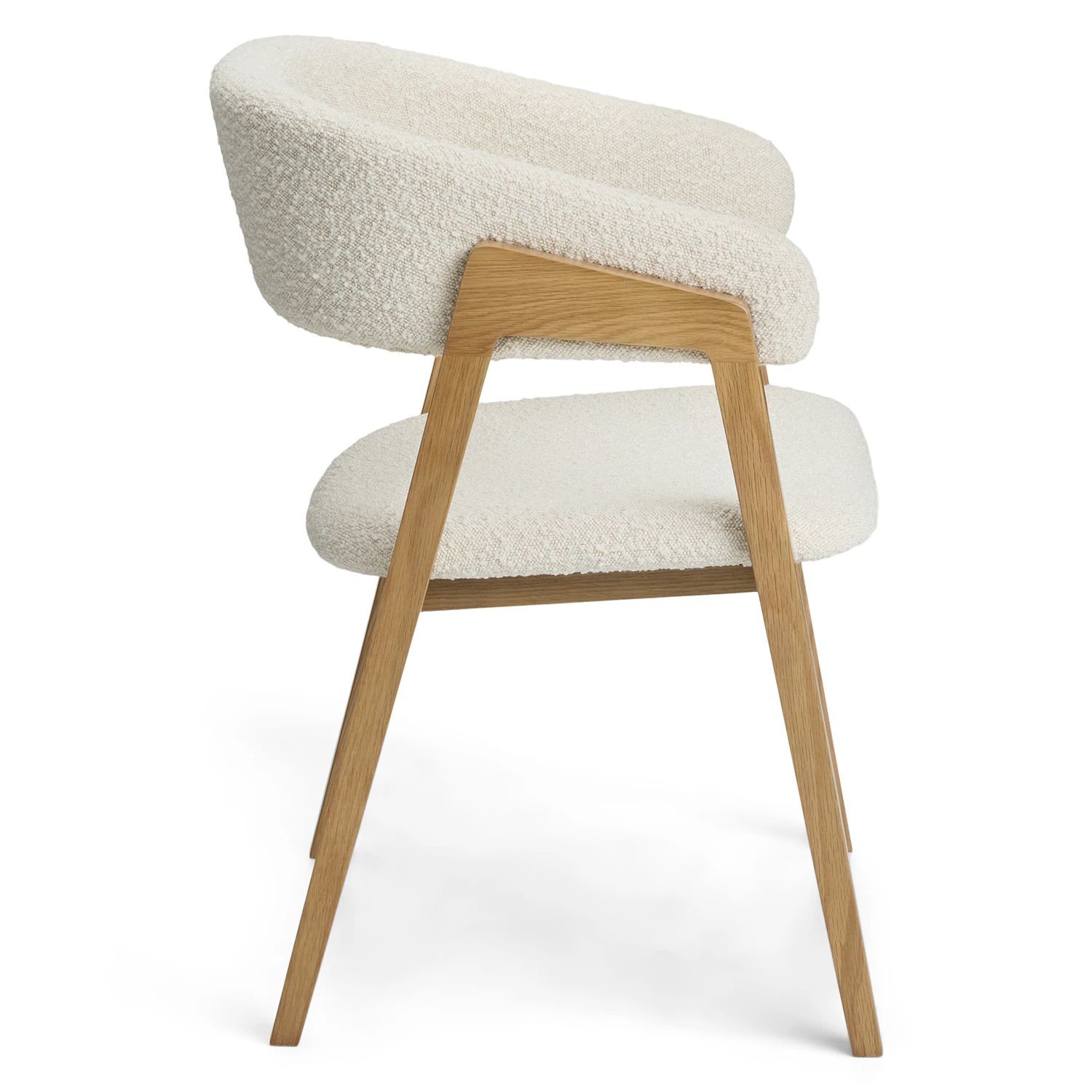5 Star Hotel Room Minimalist Style White Fabric Solid Oak Leisure Armchair