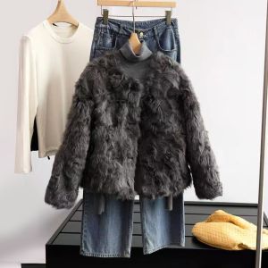 Soft Gemstone Faux Persian Lamb Fur Jacket