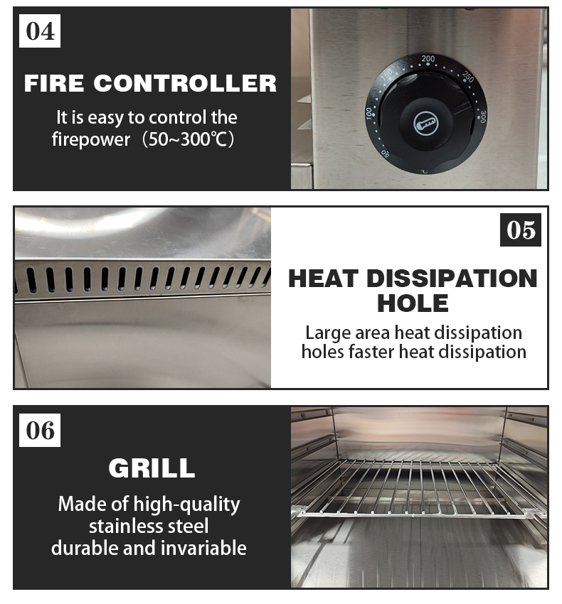 Electric Stainless Steel Salamander Machine for Commercial Restaurant Kitchen Equipment