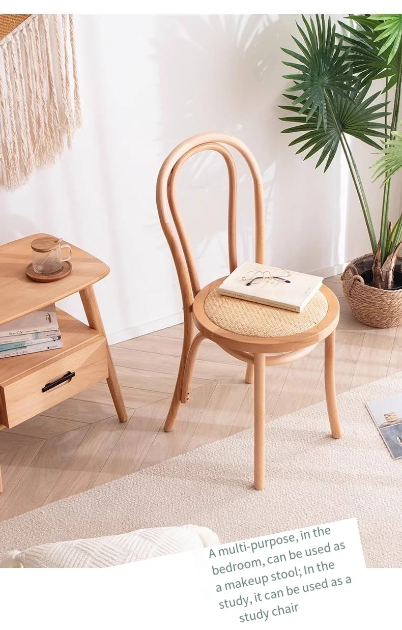 Restaurant Wood And Rattan Dining Chairs ODM Natural Wood Dining Chairs