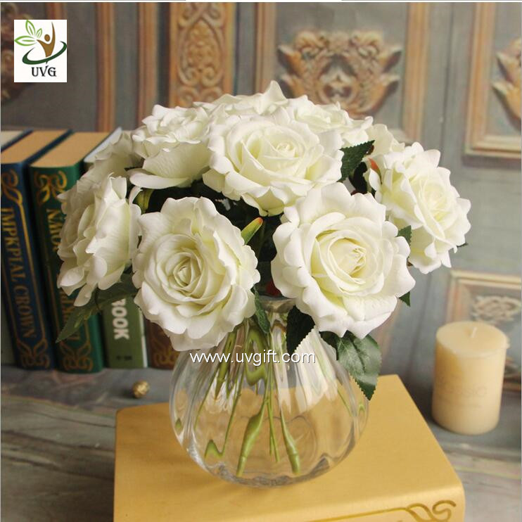 UVG FRS66 Floral design in cheap artificial red rose flower for wedding themes table decoration