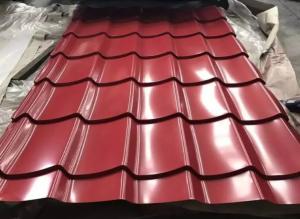 China PVDF PPGI RED Metal Roof And Cladding Colored Corrugated Metal Z120 0.75mm DX51D on sale