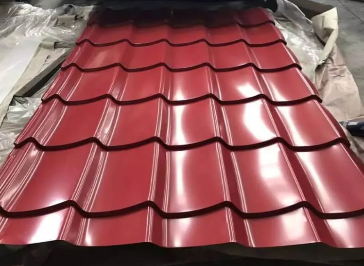 RMP PPGL RED Galvalume Dx51D 0.35mm Pre Painted Corrugated Roofing Sheets