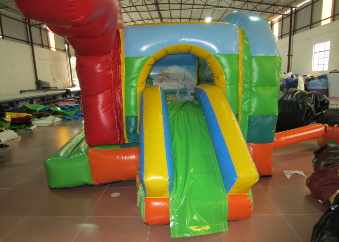 Cute classic inflatable dinosaur combo / small dino inflatable combo inflatable dinosaur jumping combo small size bouncy