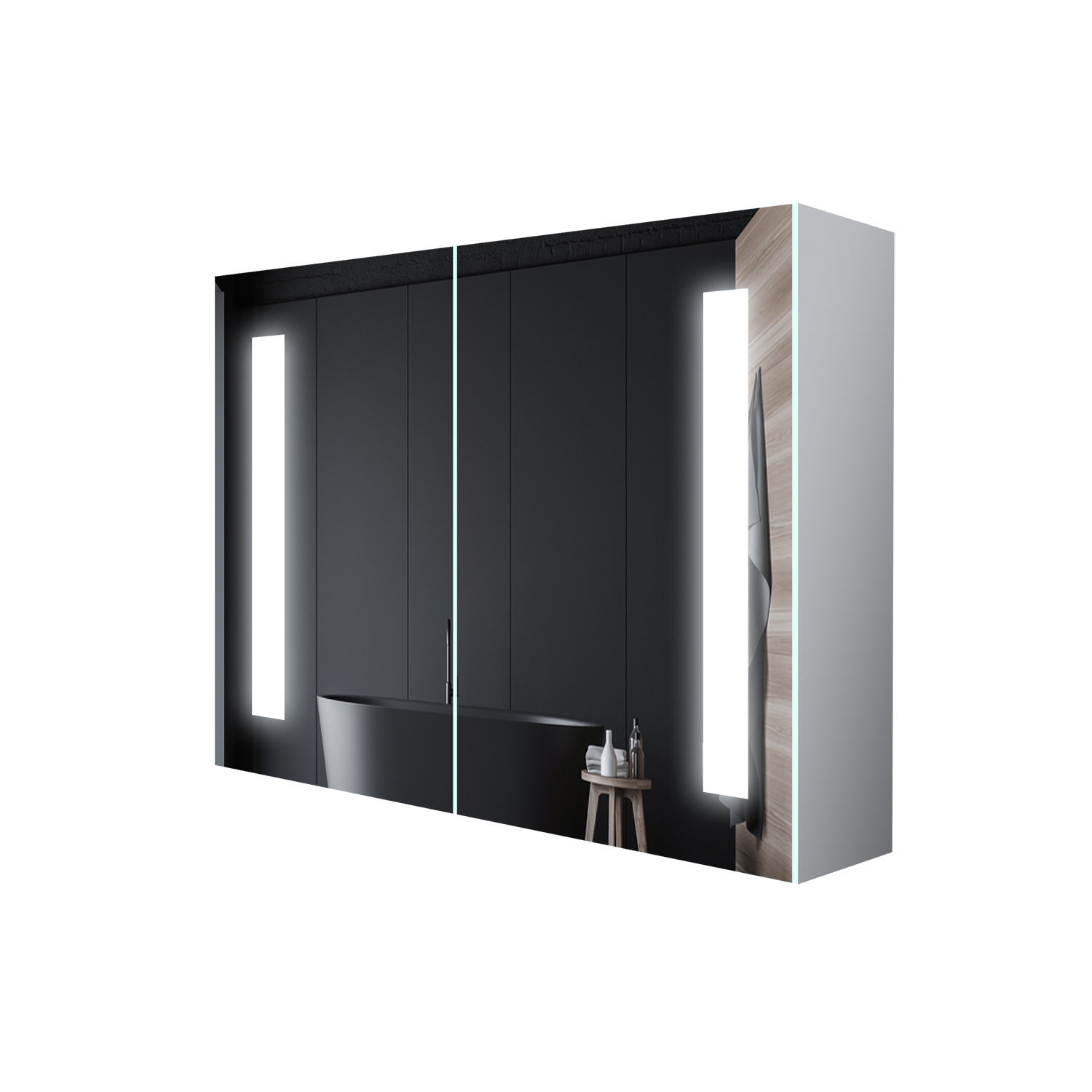 Customizable Anti Fog Bathroom Mirror Cabinet Rustproof With Jewelry Storage