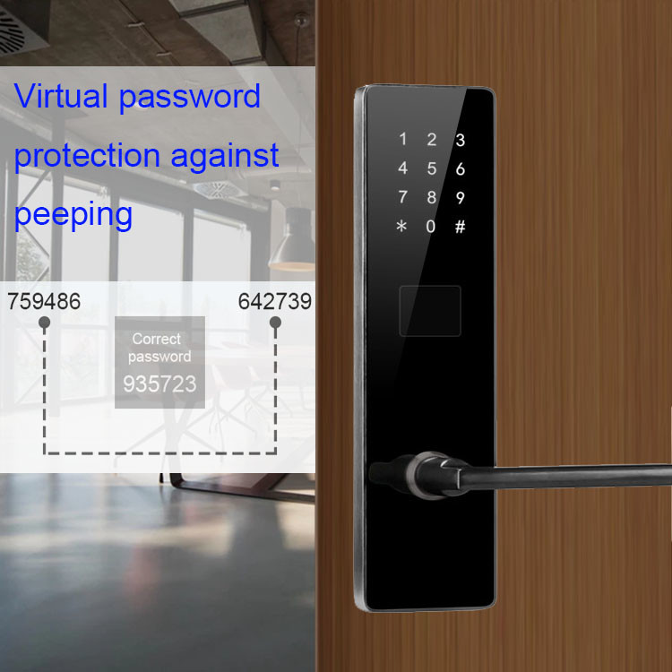 Black Color Bluetooth TTlock Password Electronic Smart Door Locks for Apartment Home