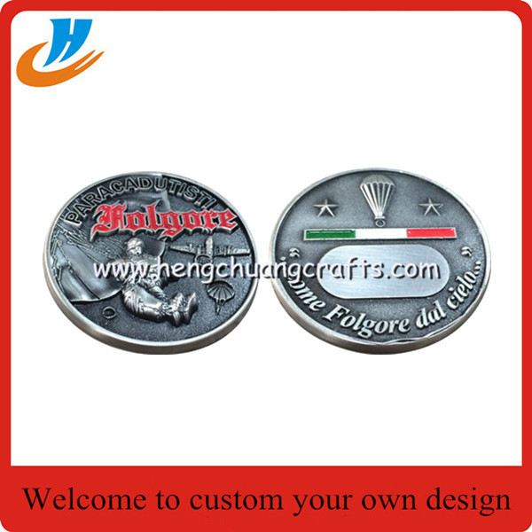 3D challenging metal coins,3D alloy die cast metal coin with old silver plated