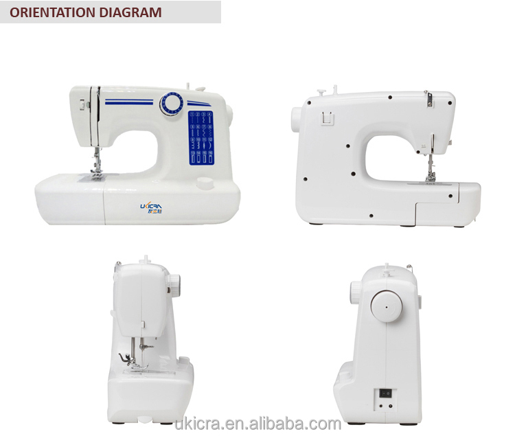 Manual Feed Mechanism Mini Household Sewing Machine UFR-611 with Flat-Bed Configuration