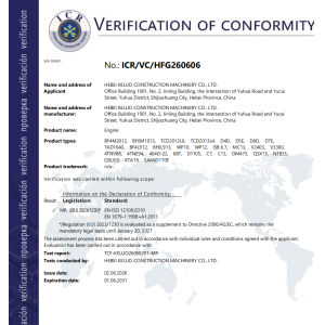 Hebei Keluo Construction Machinery Co., Ltd. Certifications