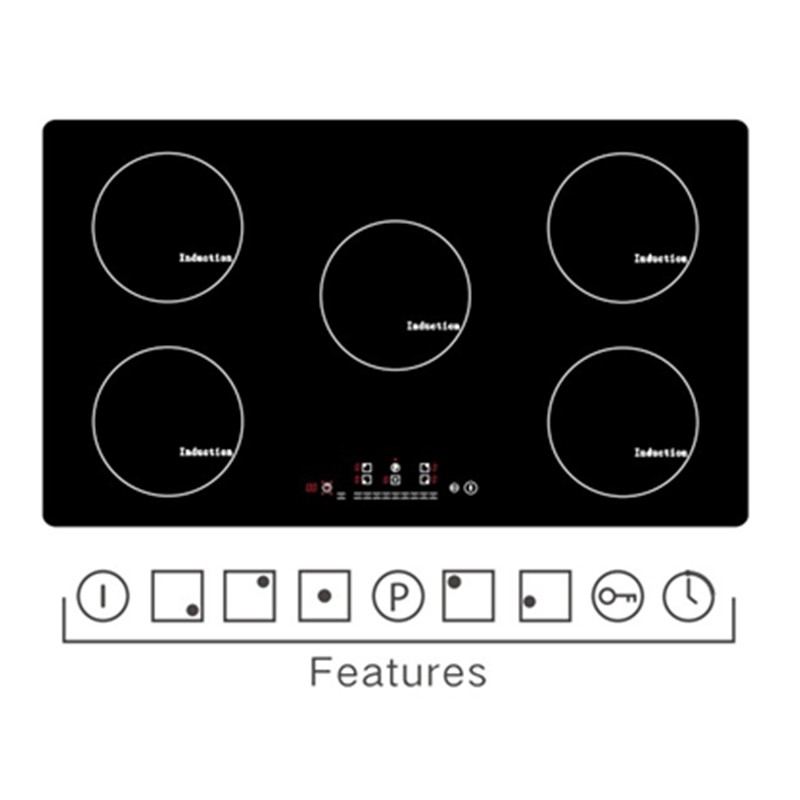 Slide Touch control 8600W 220v Five Ring Electric Induction Hobs