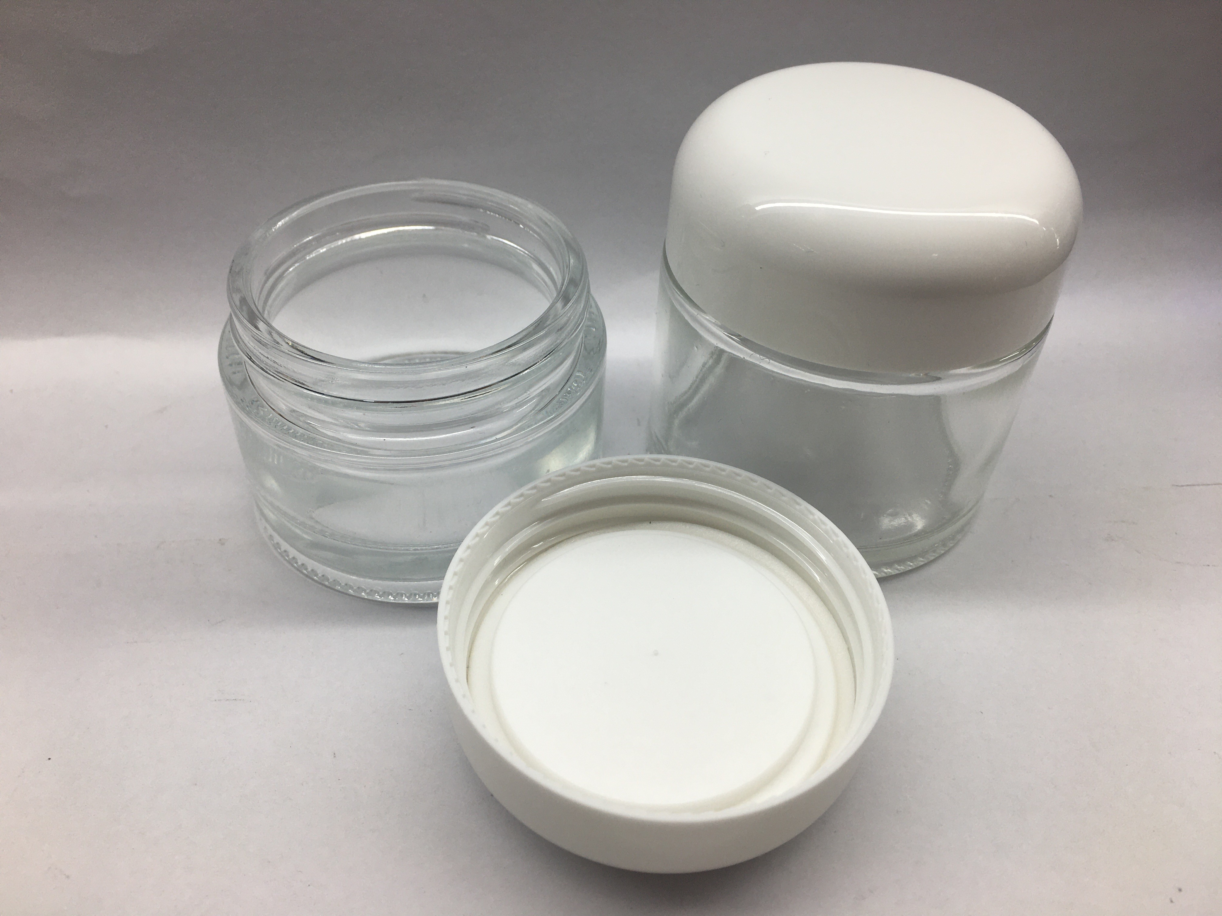 Glass Cream Skincare 50g 70g Cosmetic Jar Packaging OEM Round Top Cap High-end OEM glass product