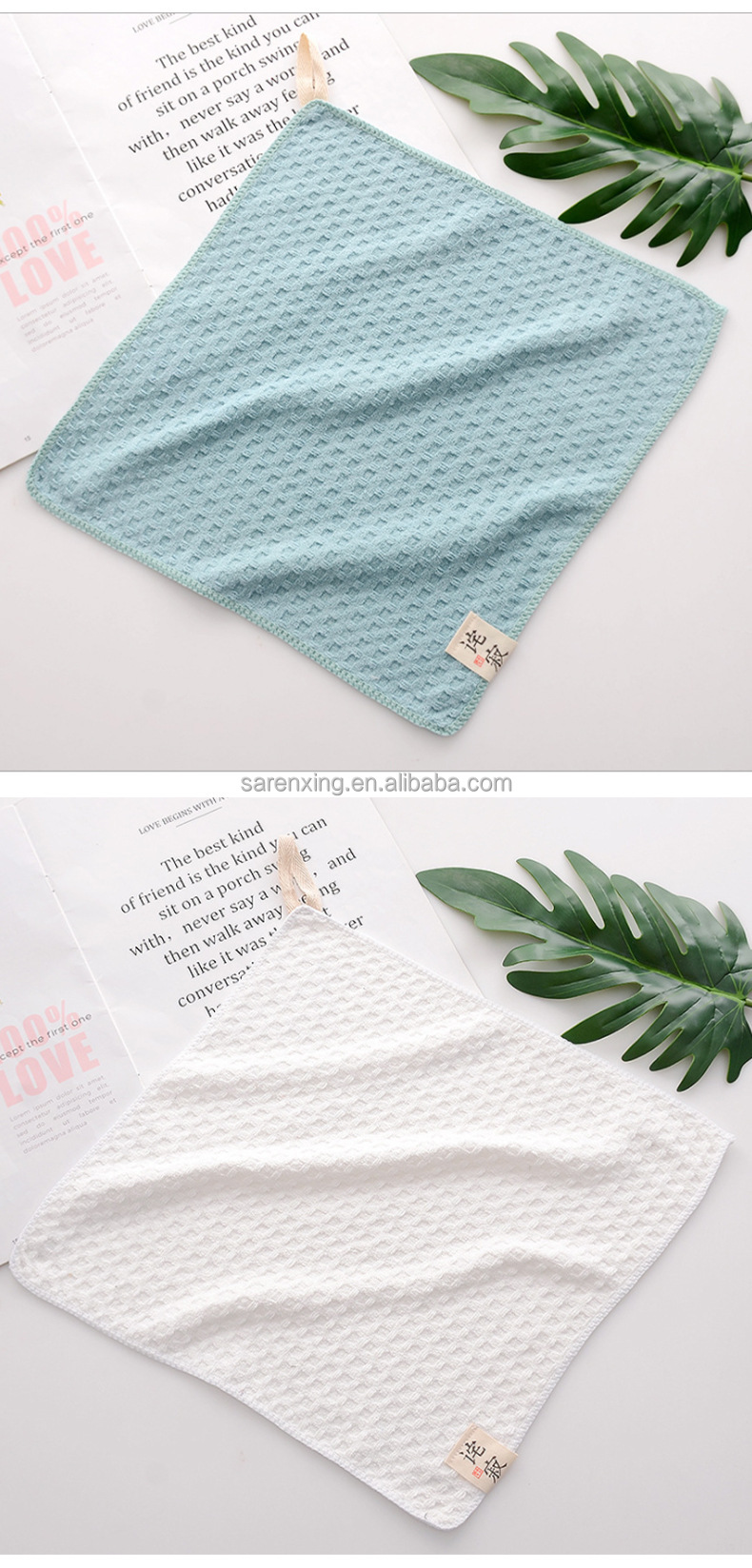 Embroidered 100% Cotton Microfiber Face Towels for Gentle and Effective Cleansing