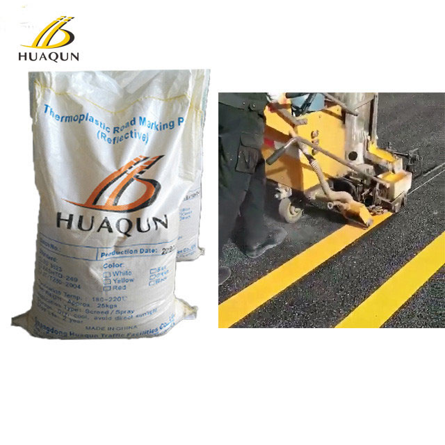 Good Leveling Hot Melt Road Marking Paint 5% Premixed Glass Beads Long Lasting Eco-friendly