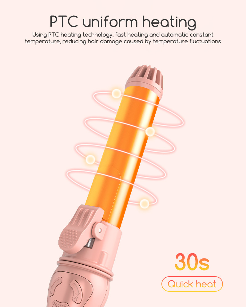 One Roller Fast Heating Curling Iron Wand , Single Tube Hair Curler Crimper