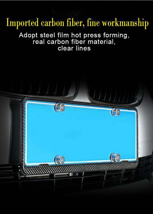 Wear Resistant Porsche Carbon Fiber License Plate Frame