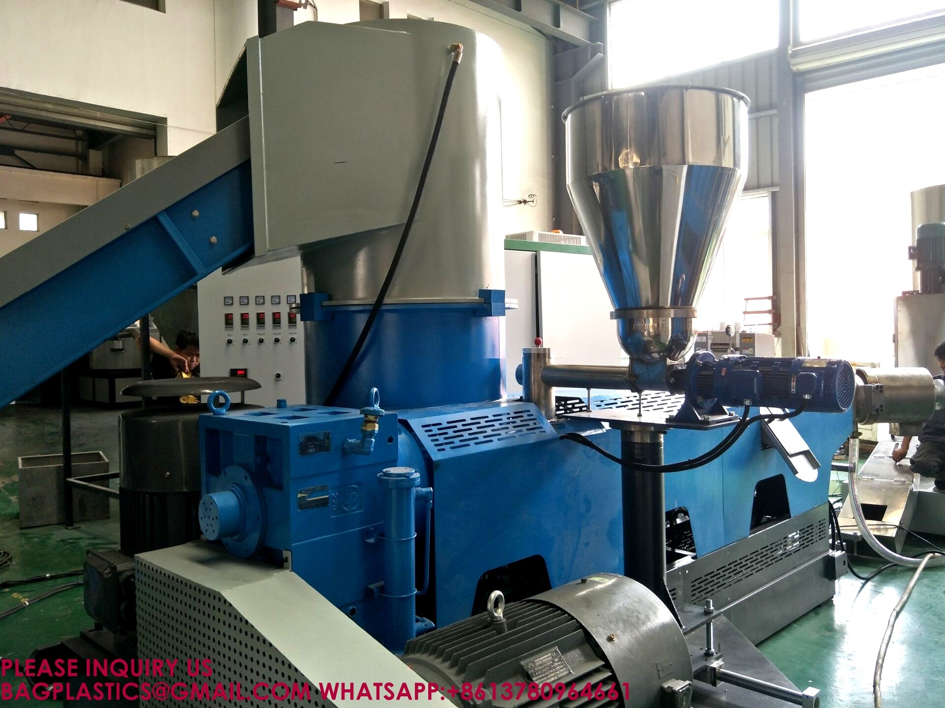 Double Stage Recycled PE PP HDPE LDPE Plastic Pelletizing Making Machine granulator