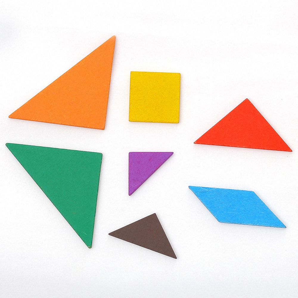 Square 11cm Wooden Montessori Baby Toys 7 Piece Jigsaw Puzzle