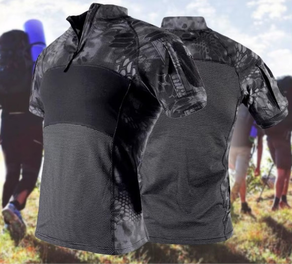 Frog T Shirts Short Sleeves Outdoor Sports Camping Tactical T Shirt Short Sleeves With Pockets On Arm