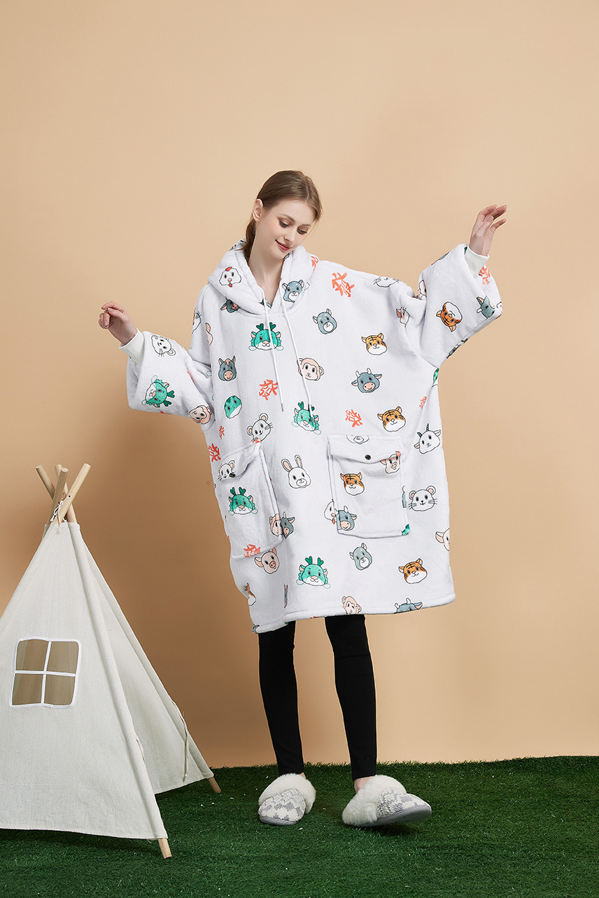 Double Pockets Oversized Hoodie Blanket Sweatshirt Extremely Warm