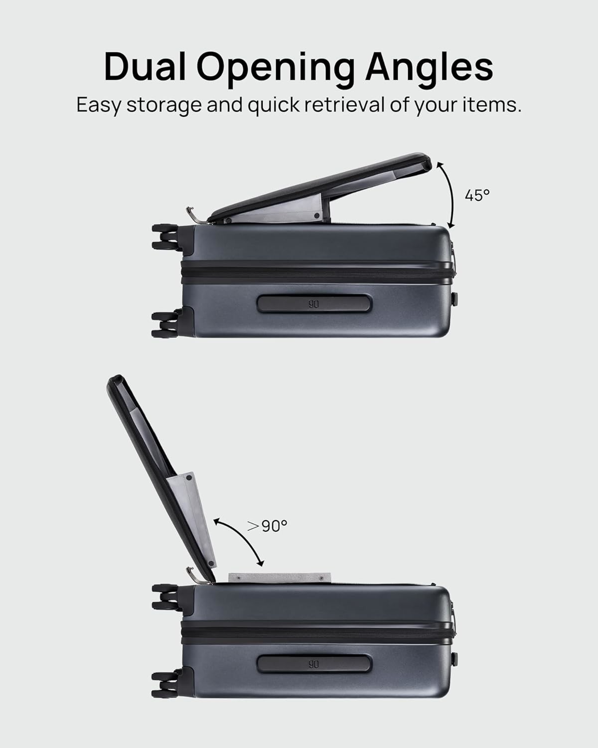 Luggage 22 X 14 X 9 Airline Approved, 20 Inch Luggage with Front Laptop Compartment, Double Spinner Wheels, Hardsided PC
