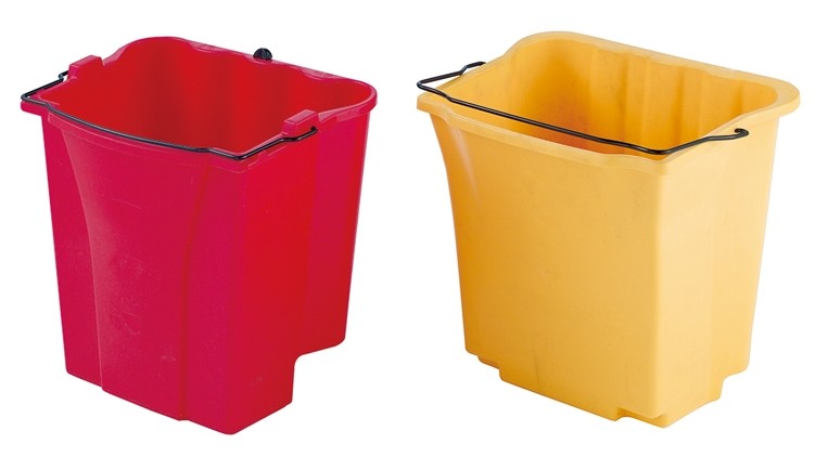 Multifunctional Yellow Plastic Hotel Cleaning Equipment With Mop Bucket / Press Wringer