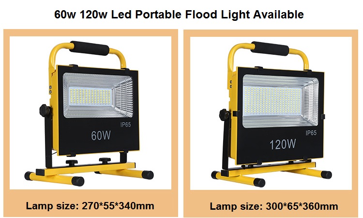 4800lm Rechargeable Led Floodlight 60W Portable Emergency Work Light