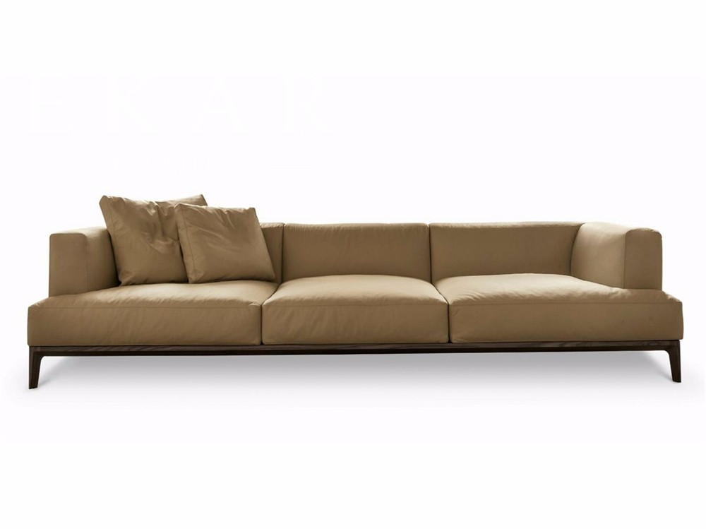 European Modern Style Living Room Furniture New Model Light-brown Leather Sofa Set Pictures