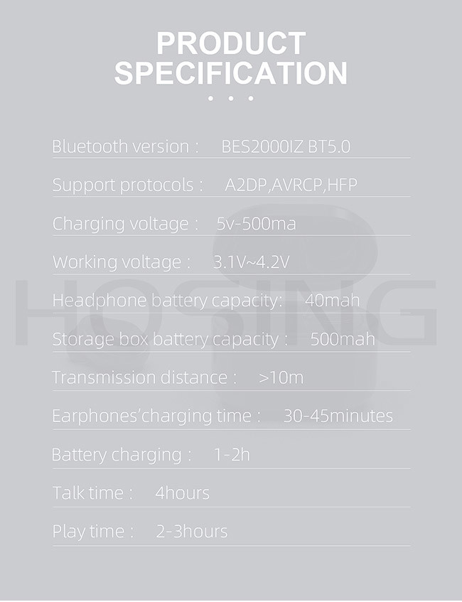 ABS TWS R6 Waterpfoof IP4 Bluetooth Earbuds Without Wire